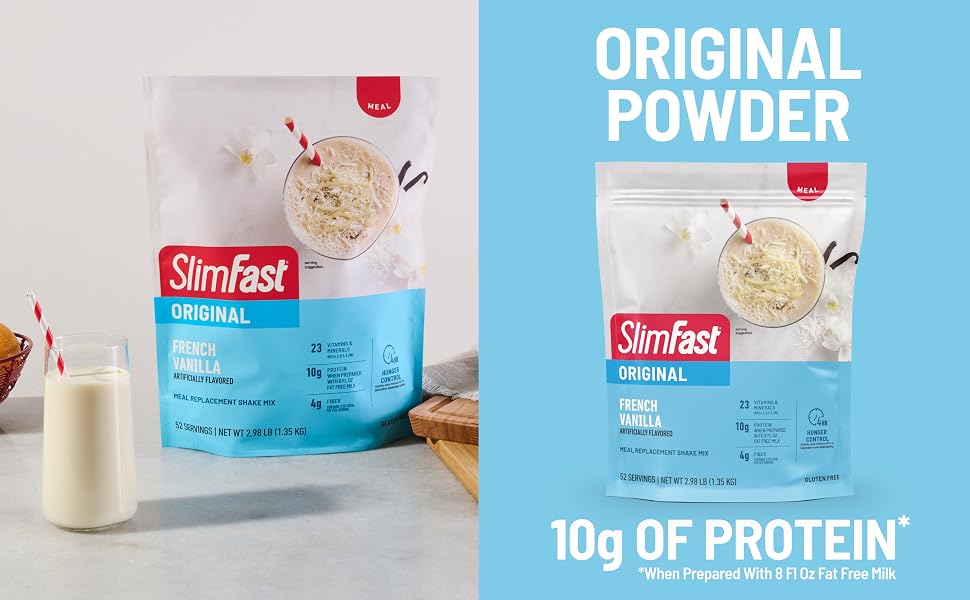 SlimFast Meal Replacement Powder, Weight Loss, Shake Mix, High Protein