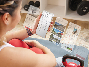 Connected Fitness Bluetooth connection workout fitness trainer programs entertainment community