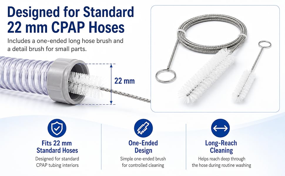Designed for Standard 22 mm CPAP Hoses