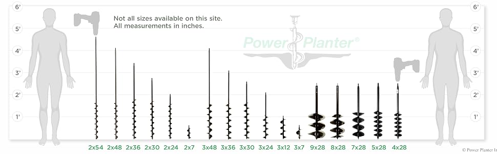Earth Auger Size Chart