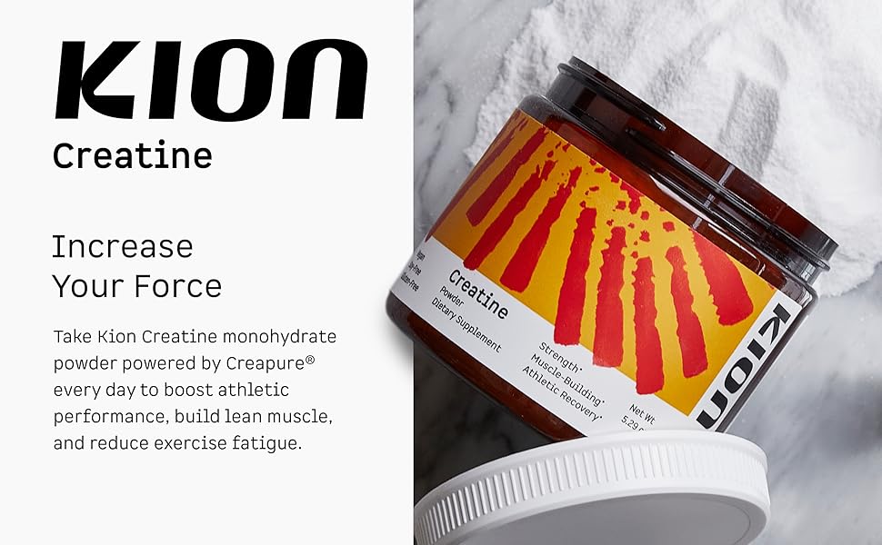 Kion Creatine powered by Creapure. Boost athletic performance, build lean muscle, and reduce fatigue