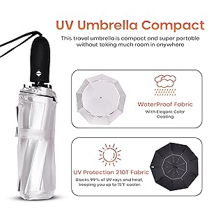 Sun light protection uv inverted windproof portable rain automatic Travel umbrella compact luggage