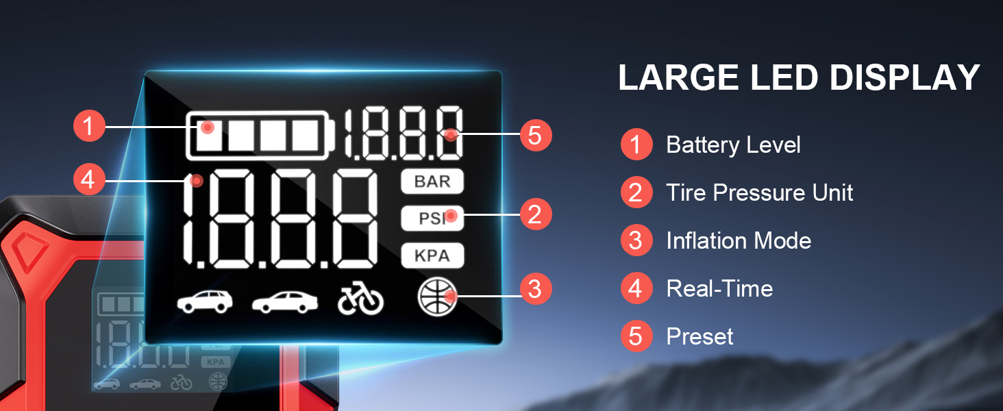 A3 Jumper Starter has Large LED Display