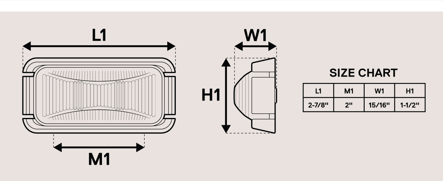 2.5" Rectangular Clearance Marker Light Kit