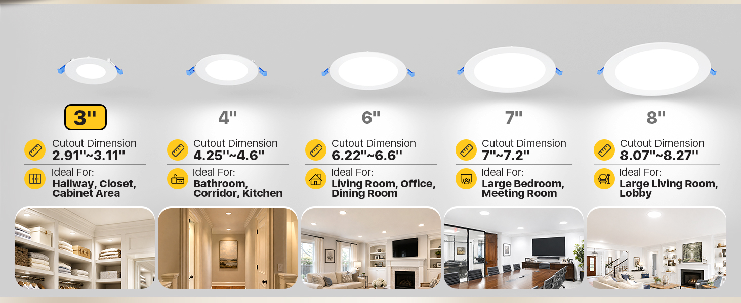 Ensenior Recessed Lighting 3 inch