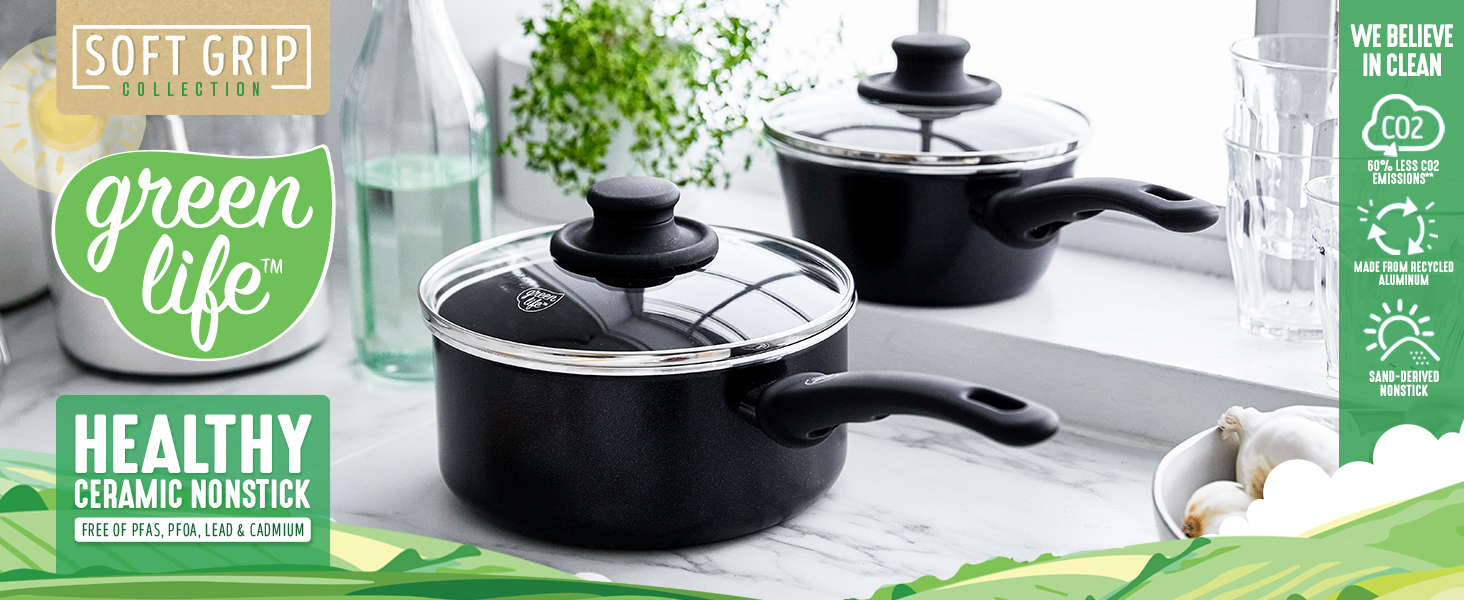 GreenLife, nonstick cookware, pots and pans, stay cool handle, healthy, clean cooking