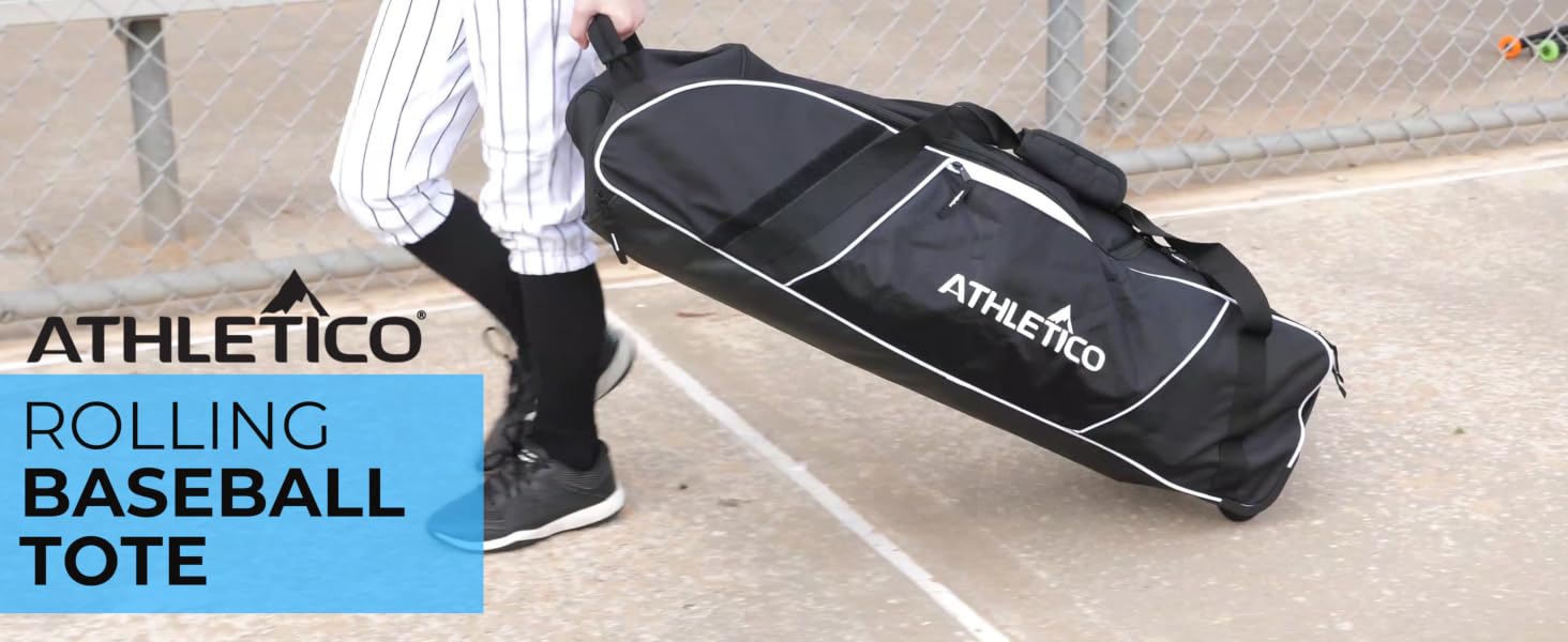 Athletico Rolling Baseball Tote