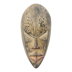 Novica,WallArt,Mask,Decor,Sculpture,Wood,Brass,Decorativa,Decoración Mural,Madera,Mascara,Escultura