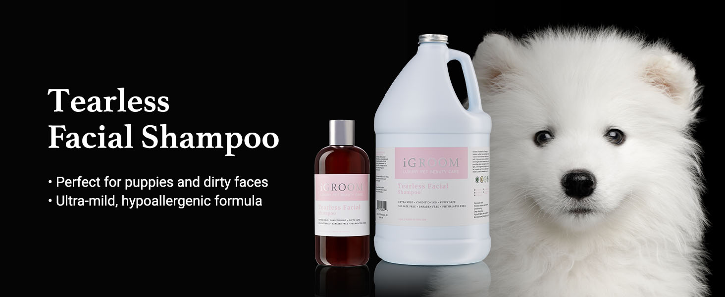 iGroom Tearless Facial Cleanser - Perfect for Puppies and Dirty Faces. Ultra-mild Formula.