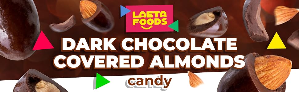 dark chocolate almonds candies bulk pack covered coated enrobed gourmet sweet nut snack candy decor