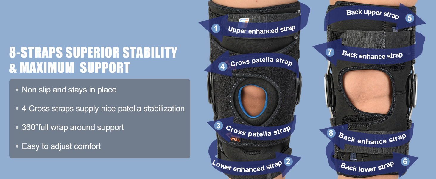 hinged knee brace with side stabilizers knee braces for knee pain women men