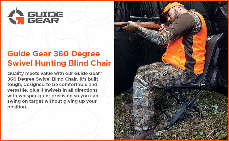 Guide Gear 360º Swivel Hunting Blind Chair, Lightweight, Portable Mesh Hunt Seat, 300-lbs Capacity
