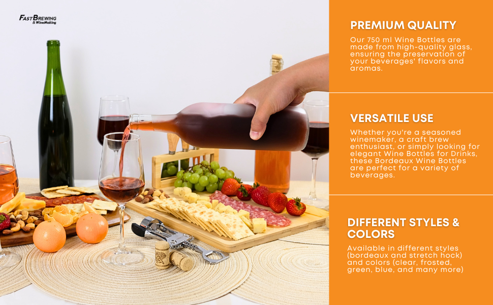 wine pouring from a wine bottle, cheese board