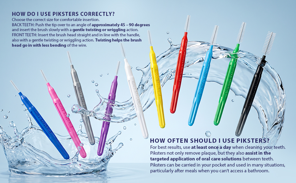 piksters gorilla floss interdental brushes size 0 1 3 5 variety pack water flosser tape