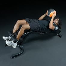 Adjustable Weight Bench with Wheels portable- exercises shown