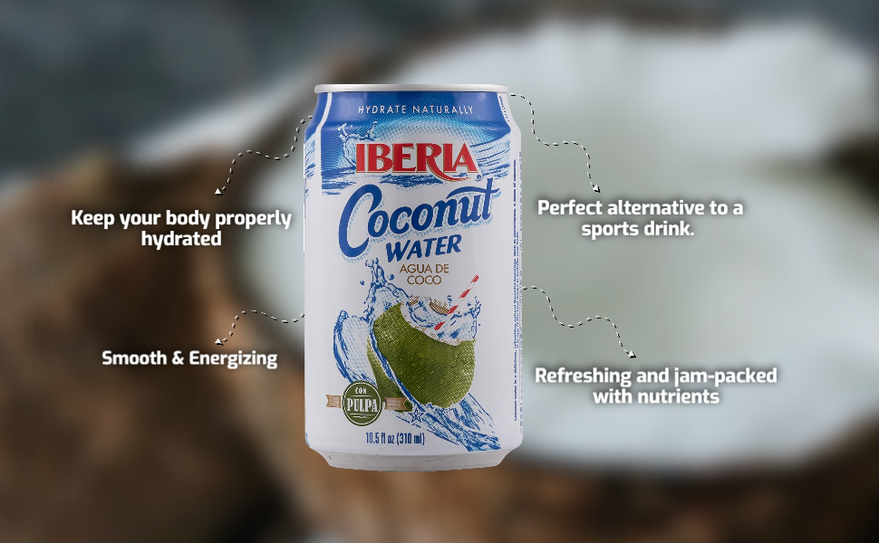 coconut water cans iberia coconut water with pulp