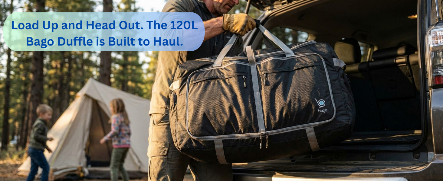 your camping and long weekender family travel bag