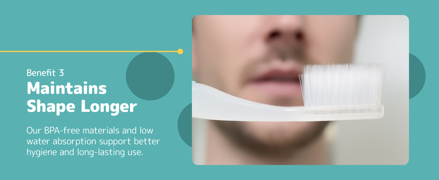 Reduce water absoprtion mainting shape of toothbrush longer with cleaner hygeine