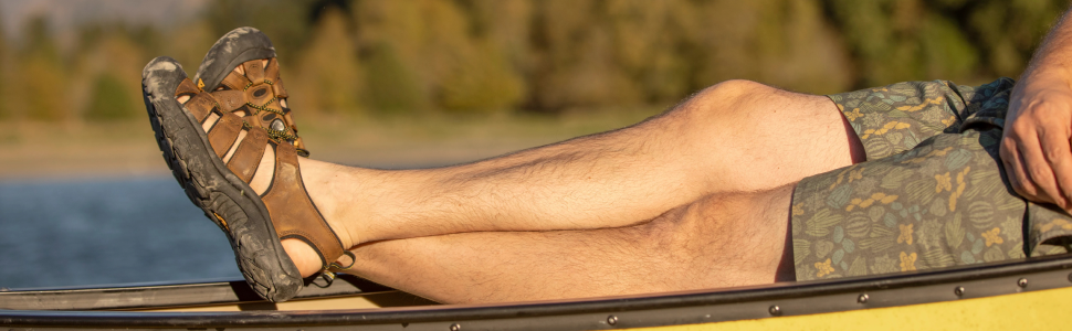 man wearing Men&amp;#39;s Newport sandals