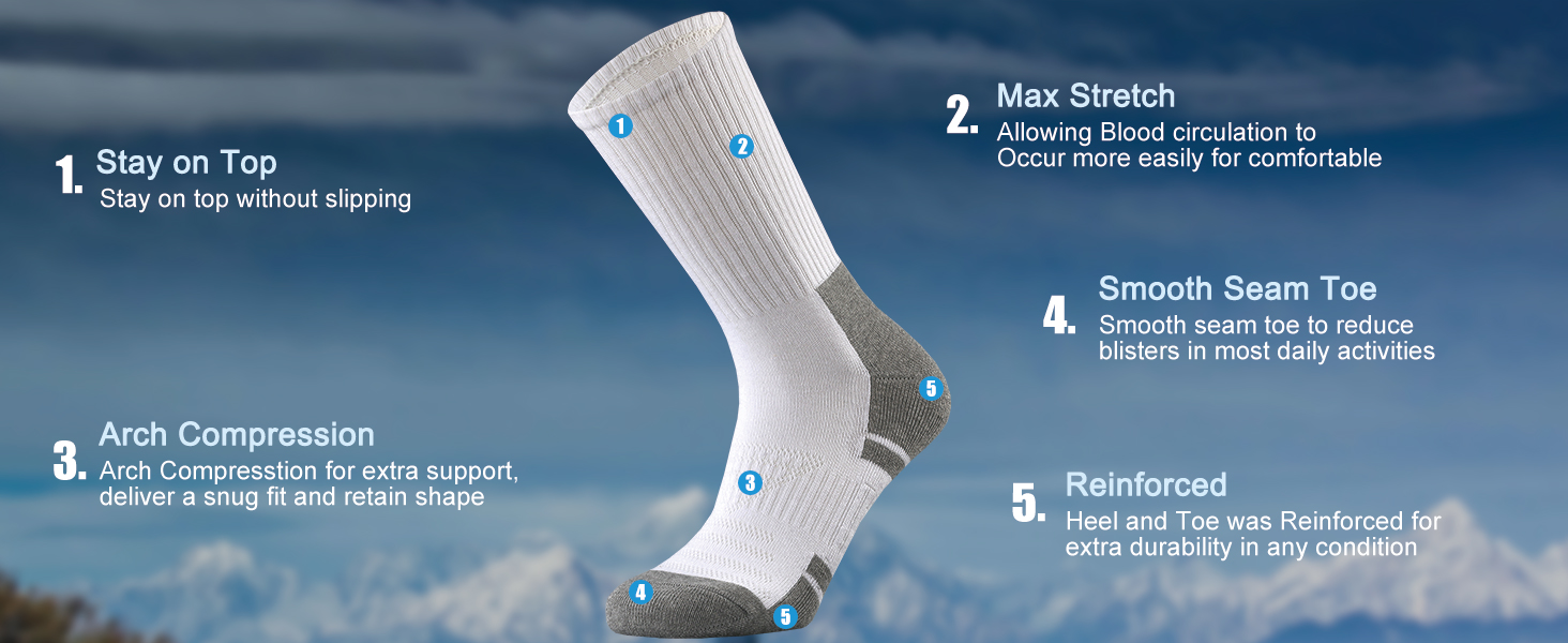 Heavy Cushioned and Thermal Work Boots Socks Made for Working Men All Seasons