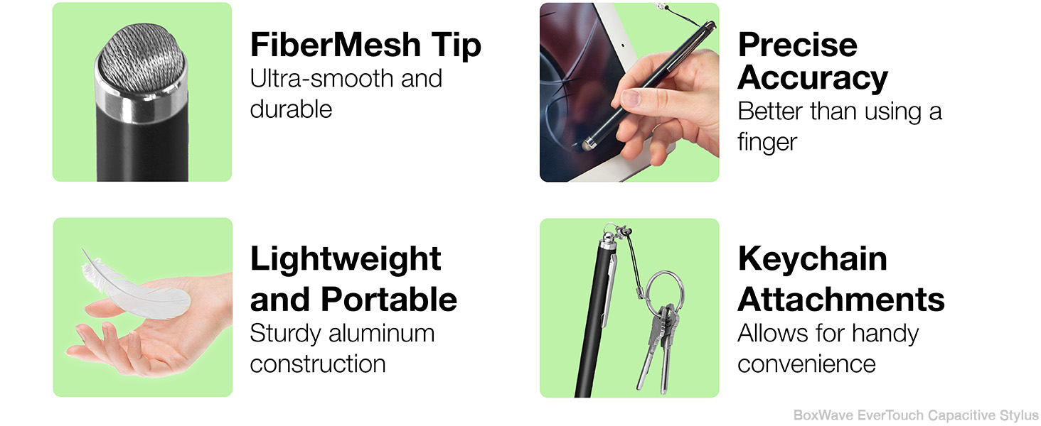 Features: FiberMesh Tip, Lightweight and Portable, Precise Accuracy, Keychain Attachments