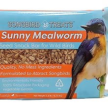 Sunny Mealworm Seed Cake Snack Bar for Wild Birds
