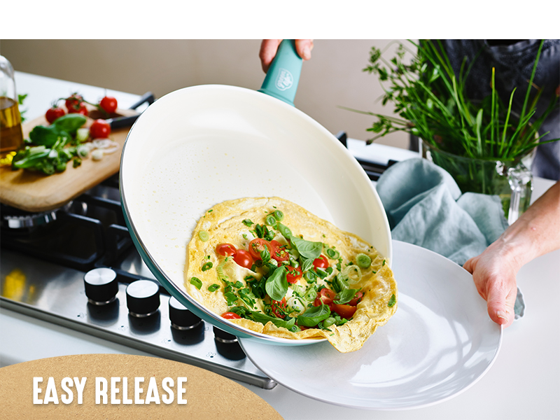 GreenLife, color, easy release, durable, versatile, colorful, PFAS, clean cookware, pots and pans