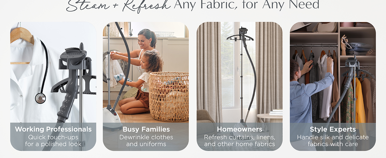fabric steamer, pure enrichment, versatile fabric steamer, steamer for all garments and wrinkles