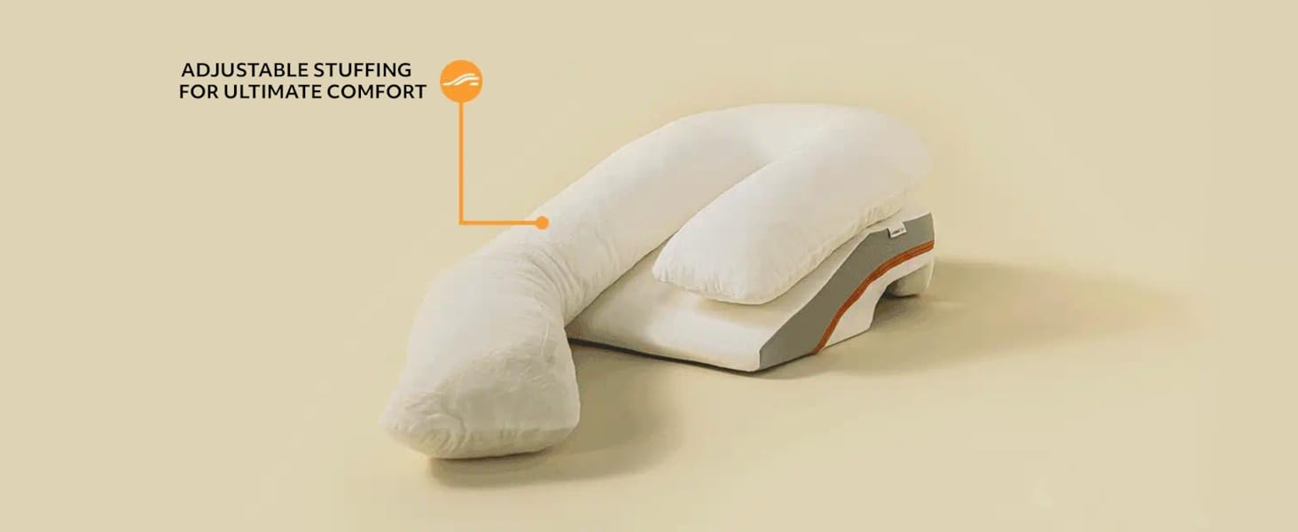 therapeutic j-shaped body pillow relief memory foam full length side sleeping sleep bed therapy