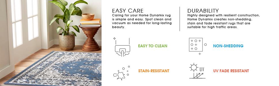 easy clean rugs