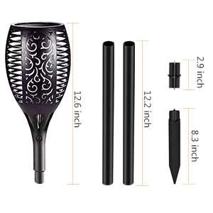 solar torch lights with flickering flame