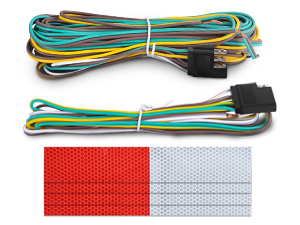 Square LED Trailer Light Kit with halo glow Stop Turn Tail Side Marker License Lamp