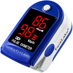 Facelake 400 Pulse Oximeter Blood Oxygen SPO2 Monitor Screen Display Adults Kids Case Batteries