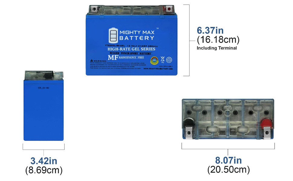 Mighty Max Battery YTX24HL-BSGEL - 12V 21AH 350CCA - Gel Battery Brand Product