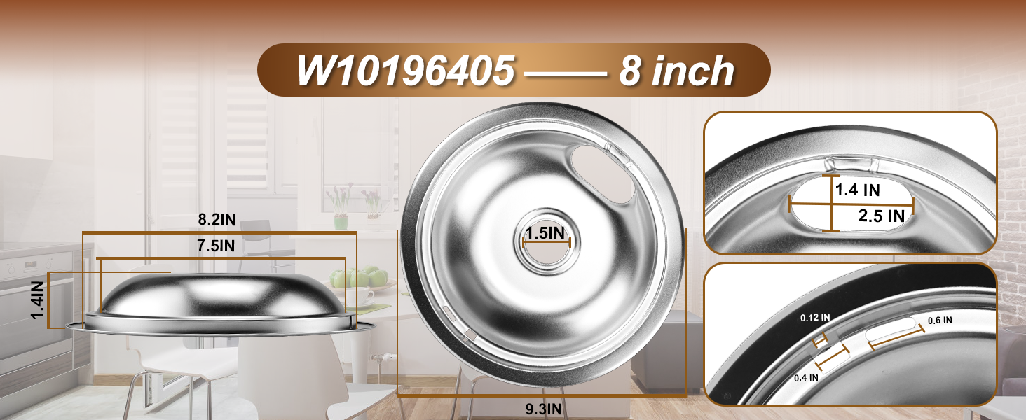 W10196405 W10196406 Electric Stove Burner Drip Pans