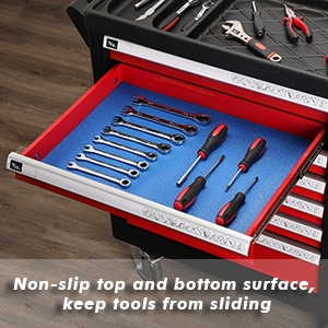This professional toolbox liners have a textured grip that protecting them against scratching,