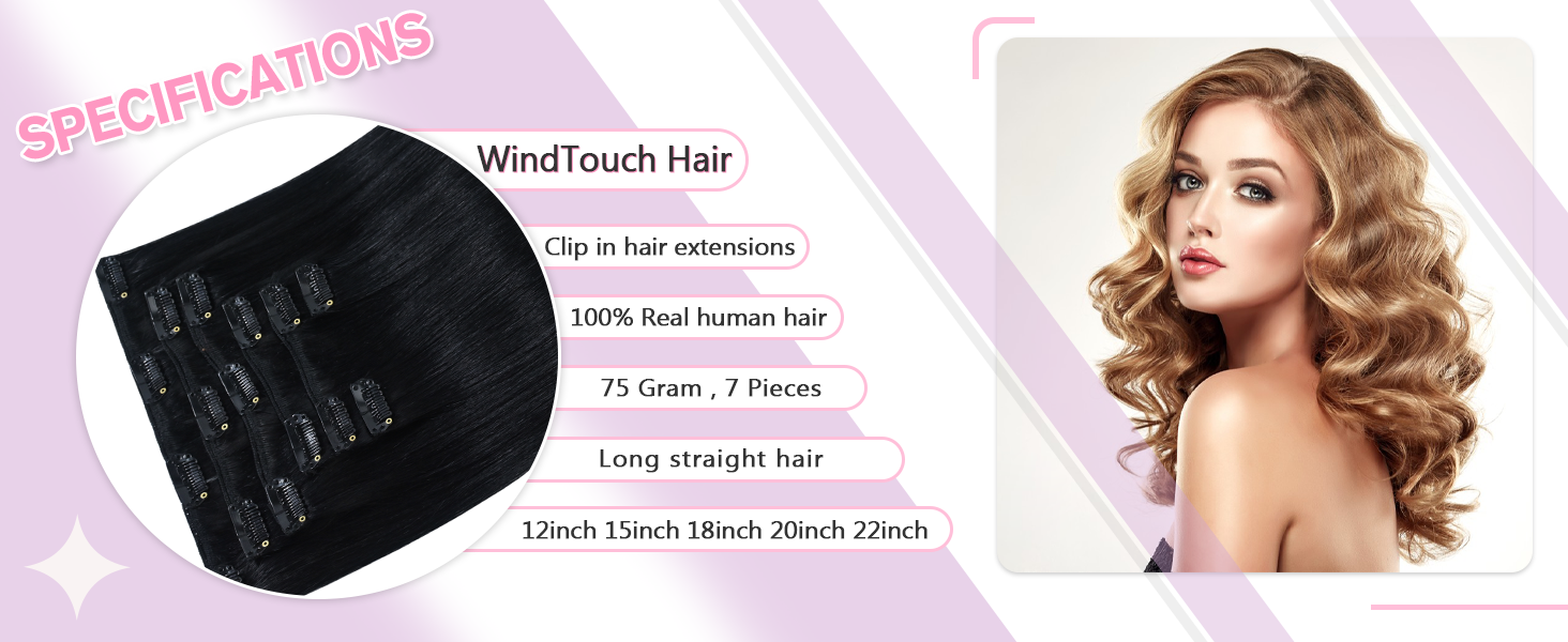 Clip in hair extensions real human hair