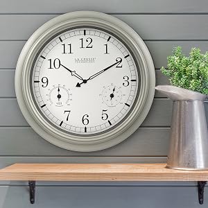 lacrosse, la crosse, WT-3181pl-q, 18”, quartz, wall clock, analog, accurate, outdoor, temperature