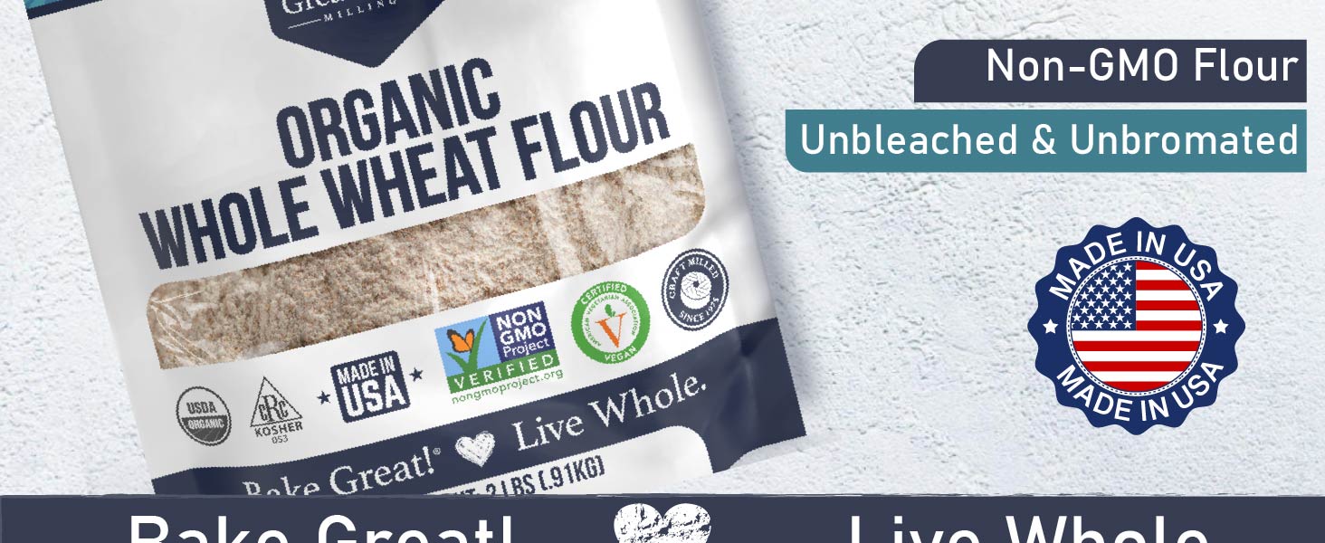 Non GMO Wheat Flour Unbleached and Unbromated Natural and Kosher Certified Made in the USA