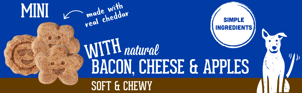 wag more bark less soft chews healthy whole grain bacon cheese apples dog biscuits treats