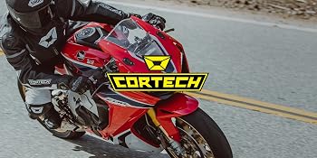 Cortech mens motorcycle riding racing leather vented performance jacket black stretch all season