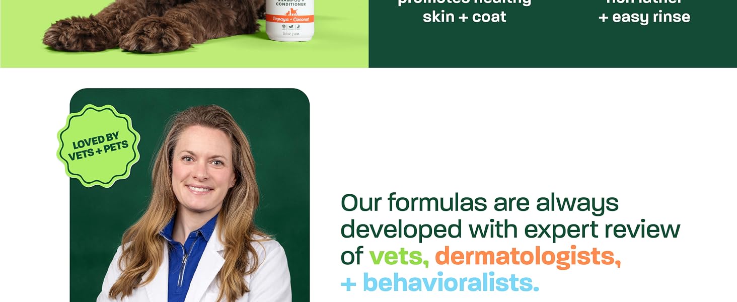 Loved by Vets &amp; Pets. Veterinarian headshot with text.