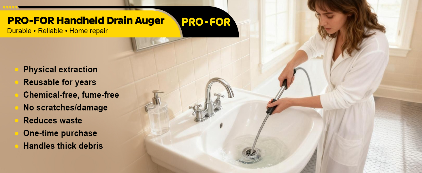25FT Handheld Drain Auger