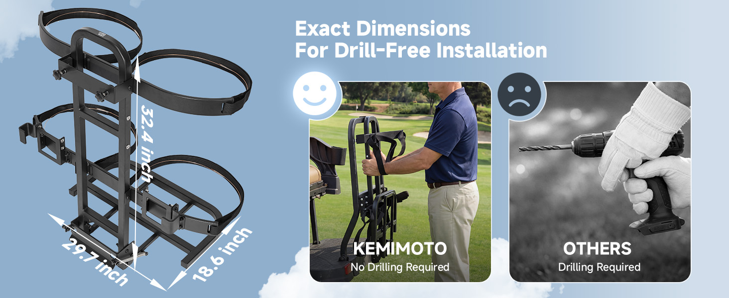KEMIMOTO Golf Cart Rear Bag Holder