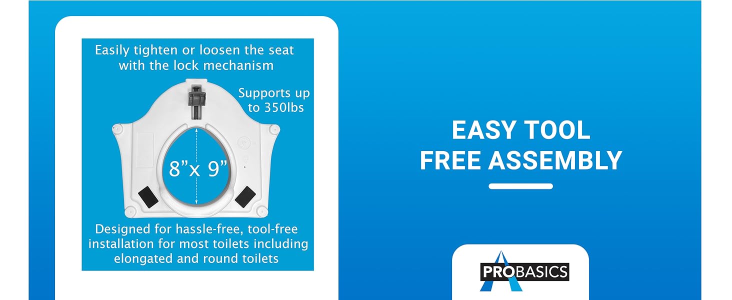 E-Z Lock Raised Toilet Seat with Handles