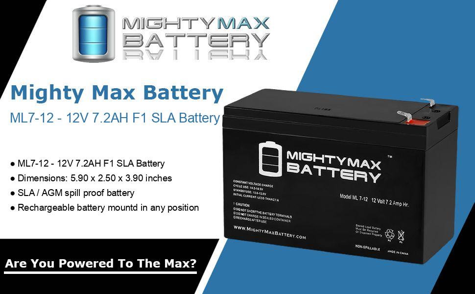 replacement battery for scooter mighty max ml7-12 ub1270 replacement battery for alarm fios