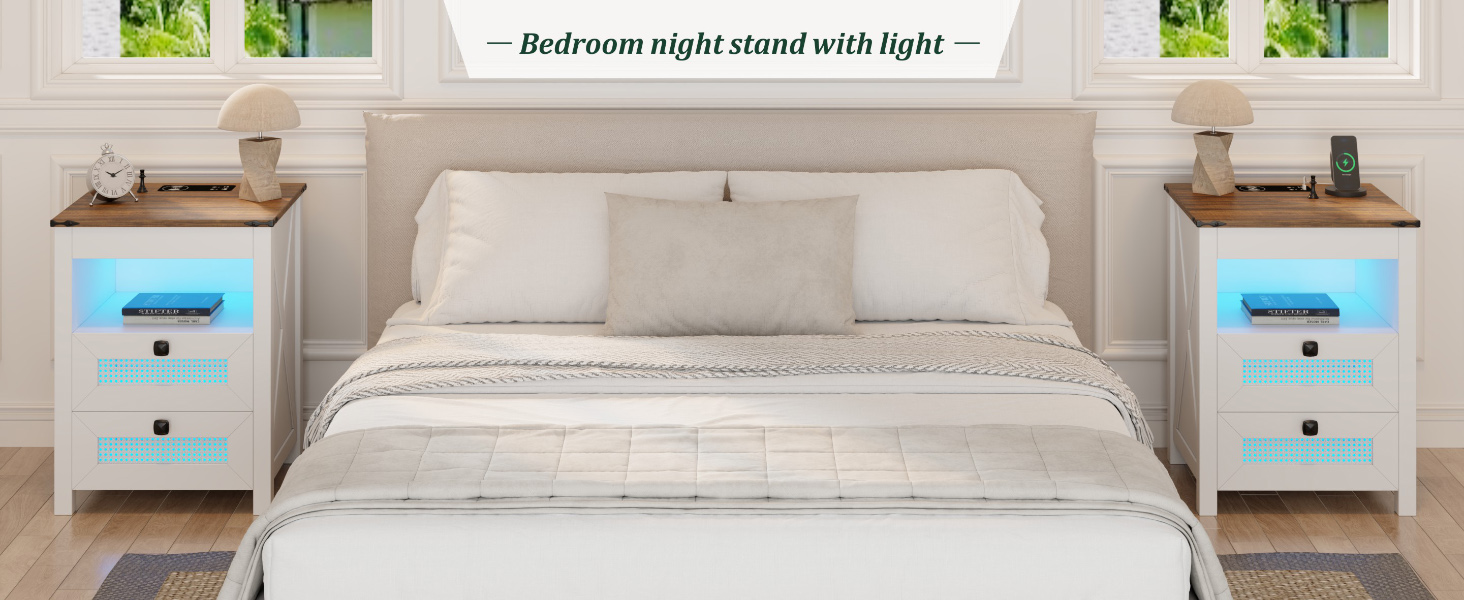 bedroom end tables with Wireless charging