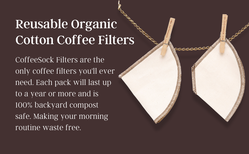 CoffeeSock Reusable Organic Cotton Coffee Filters