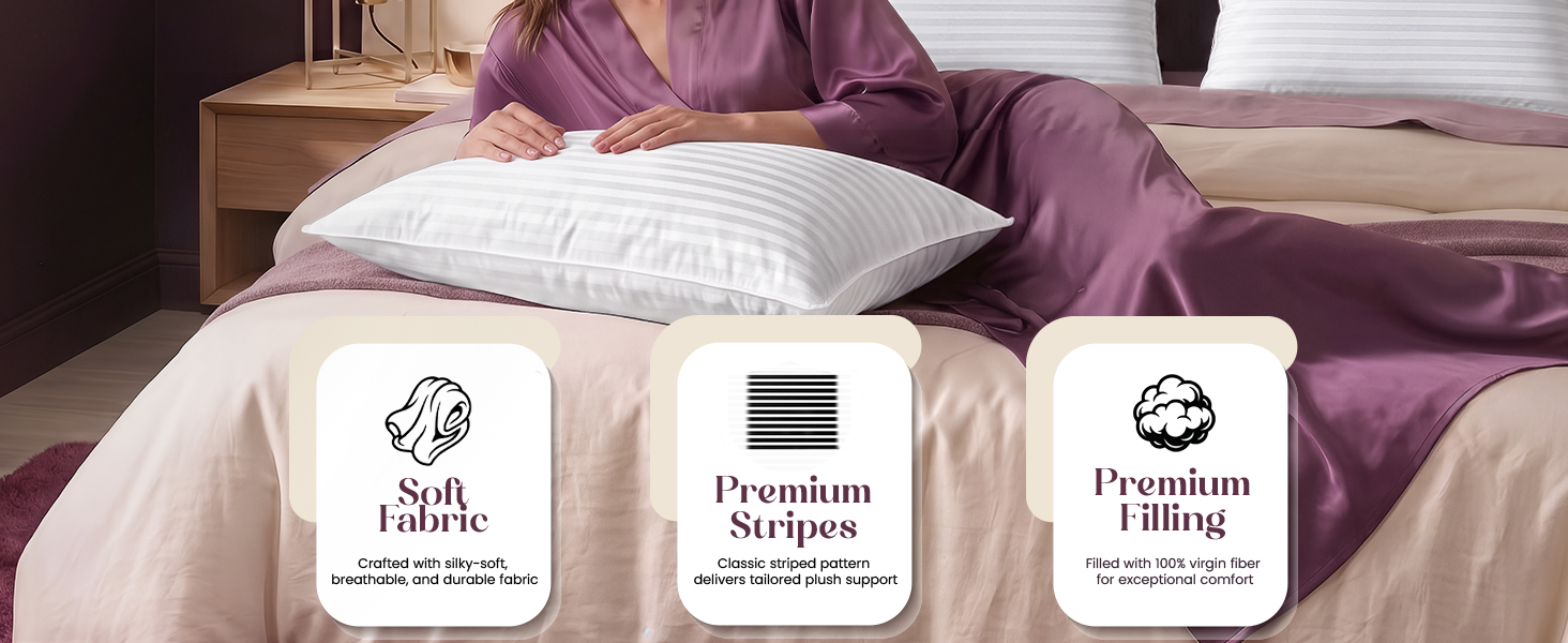 pillow, pillows king size set of 2, bed pillows, hotel pillows, king pillows 2 pack, king pillow