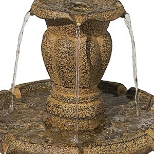 Tuscan Garden 41 1/2&amp;#34; Dark Stone Finish Traditional Tiered Fountain